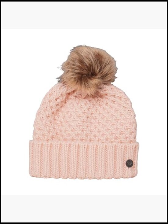 Women\'s Chunky Knit Beanie with Faux Fur Pom, Fleece-Lined Winter Hat main image 6